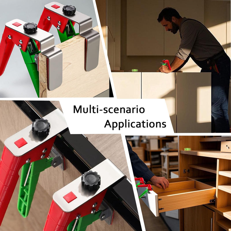 2 Pack Drawer Front Installation Clamps, Cabinet Clamps For Installing Cabinets, Adjustable Drawer Fixing Clamp, Universal Cabinet Face Frame Installation Clamps for Installing Cabinets Drawer