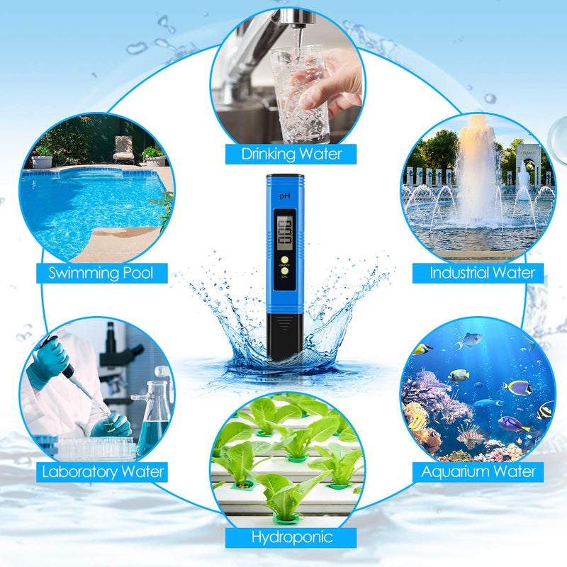 PH Meter, 0.01 High Accuracy Pocket Size with 0-14 PH Testing Range PH Tester, Digital PH Meter for Water, Water Tester for Hydroponics, Drinking Water and Pool