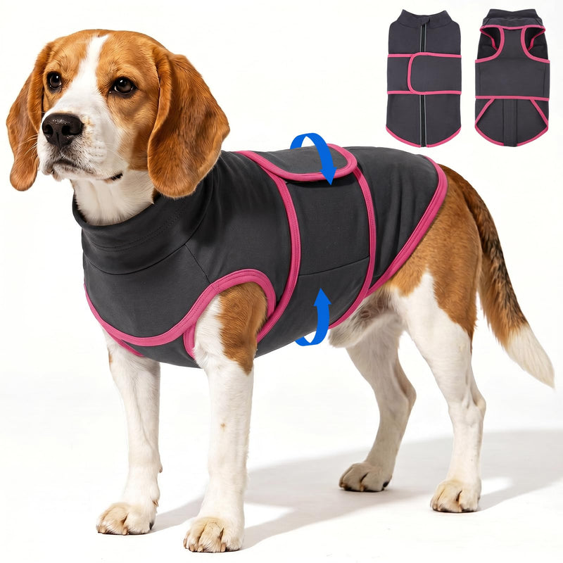 Nanaki Lightweight Noise Reduction Thunder Vest for Dogs Anxiety Calms Dog | Gentle pressure,Reflective strip,adjustable,Ideal for sleep & grooming, storm, fireworks, Ease car rides,separation anxiety Grey X-Large