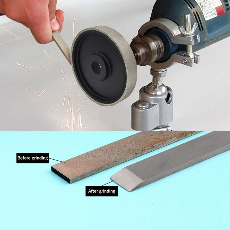 Diamond Lapidary Jewelry Grinding Wheel 6 Inch with 1 Inch Arbor Hole, Diamond Grinding Wheel for Gem, Marble, Granite, Glass, Ceramics, Cemented Carbide, 80 Grit Grit 80