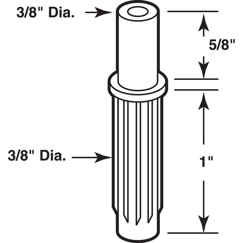 Prime-Line MP6672-4 Bi-Fold Door Top Pivot and Top Guide, 3/8 In. Outside Diameter, Plastic Construction, White (4 Pack)