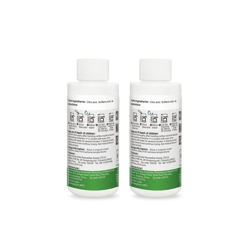 Descaling Solution (2 Pack, 2 Uses Per Bottle) – Coffee Maker Cleaner for Keurig, Nespresso, Delonghi and All Single Use Coffee and Espresso Machines