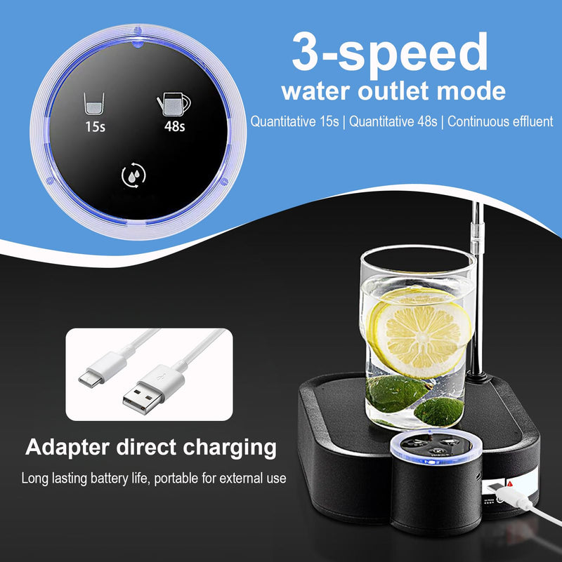 5 Gallon Drinking Water Dispenser Pump, Automatic Electric Drinking Water Bottle Pump with Coaster for 1-5 Gallon Water Jugs Black