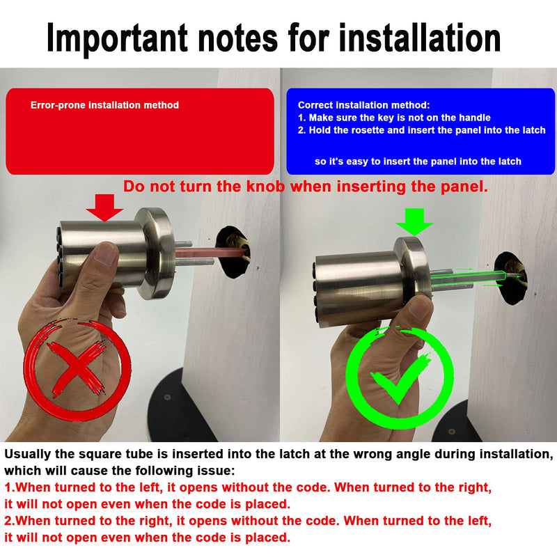 Keypad Door Knob with Key,Keyless Entry Door Lock, Code Locks Door Knob, Auto Lock,50 User Code,Easy to Install,for Home,Office,Hotel,Bedroom,Garage,No Deadbolt Satin Nickel