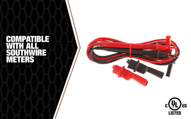 Southwire 60010S Replacement Test Leads with Alligator Clips;black red