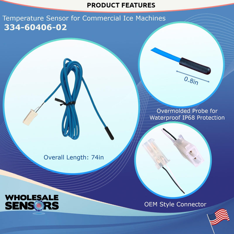 Replacement Traulsen Blue Coil 337-60406-02 & Green Cabinet 334-60405-02 Temperature Probes, 12 Month Warranty & USA Support