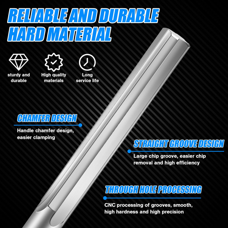 2mm Chucking Reamer, Tungsten Carbide Lathe Reamer H7 4 Straight Flutes, 100mm Round Shank, for Milling and Cutting Stainless Steel, Alloy, and Copper Metals 2mm silver