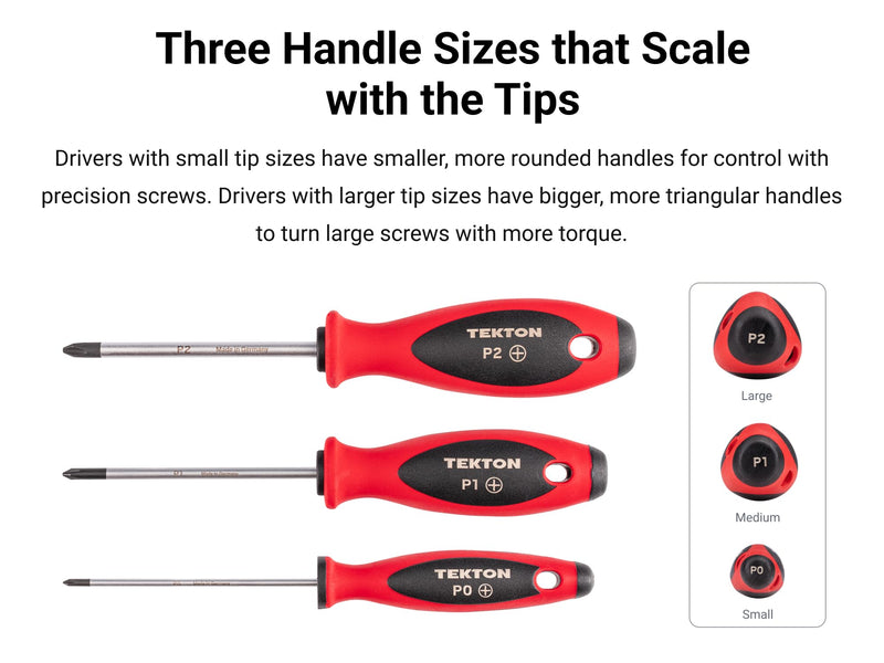 TEKTON Phillips and Slotted Screwdriver Set 2-Piece | DWZ90004 2-pc. (#2, 6.5 mm), 18 Inch
