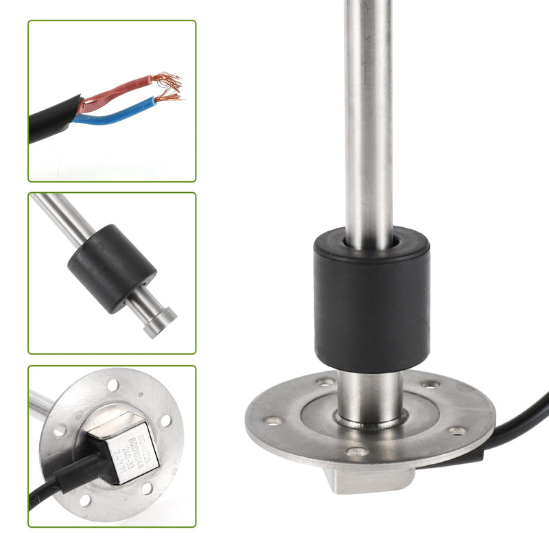 225mm Length Fuel Sending Unit and Gauge Kit Boat Fuel Sending Unit Marine Fuel Sender Unit Metal 1 Set 240-33 Ohm 8.86"