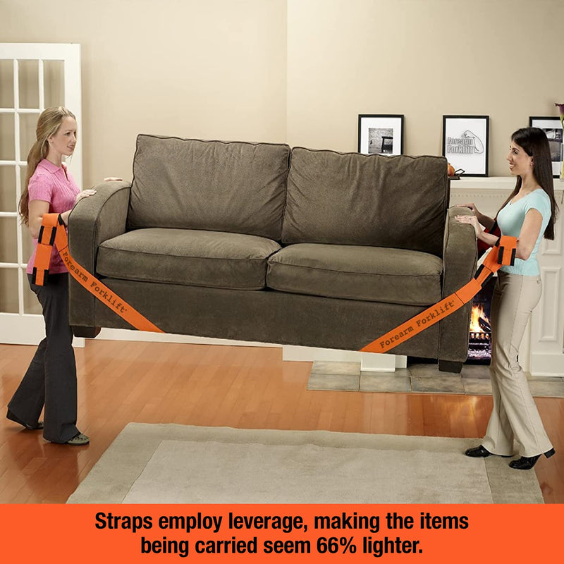 Forearm Forklift 2-Person Lifting and Moving Straps; Lift, Move and Carry Furniture, Appliances, Mattresses or Any Item up to 800 lbs. Safely and Easily Like a Pro, Firehouse Red Special Edition 1-Pack Cargo Strap