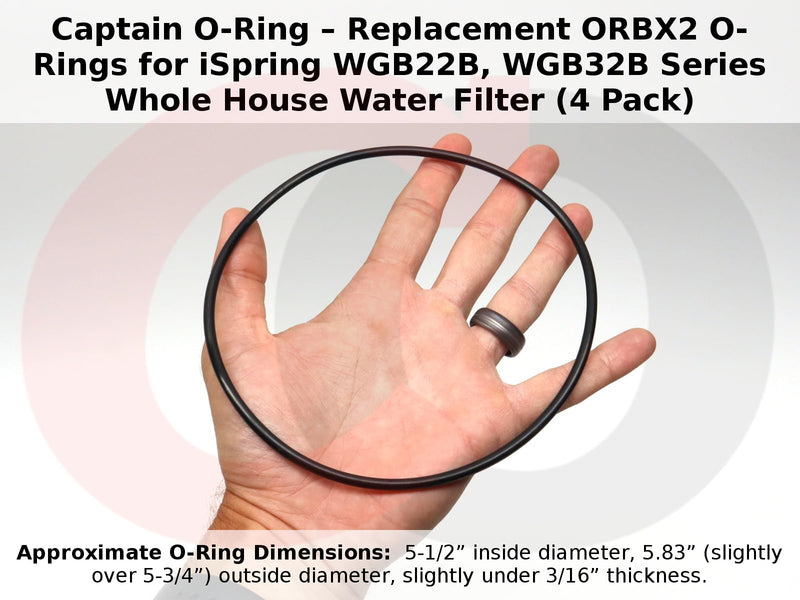 Captain O-Ring – Replacement ORBX2 O-Rings for iSpring WGB22B, WGB32B Series Whole House Water Filter (4 Pack)