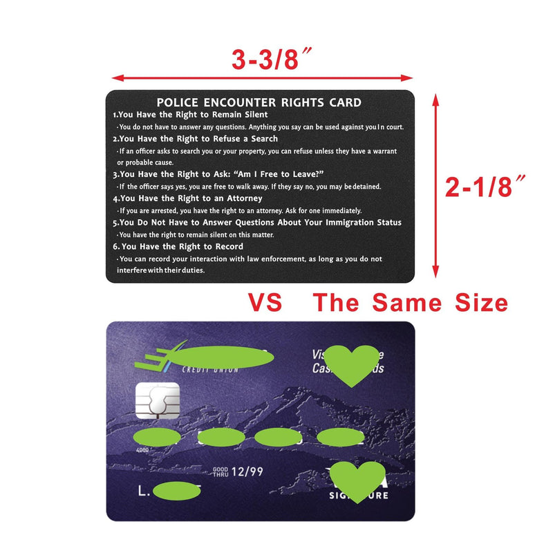 ABNTY Police Encounter Rights Card - Legal Rights Reminder for Immigrants & Citizens | Know Your Rights | Right to Remain Silent, Refuse Search, Record Police Interactions