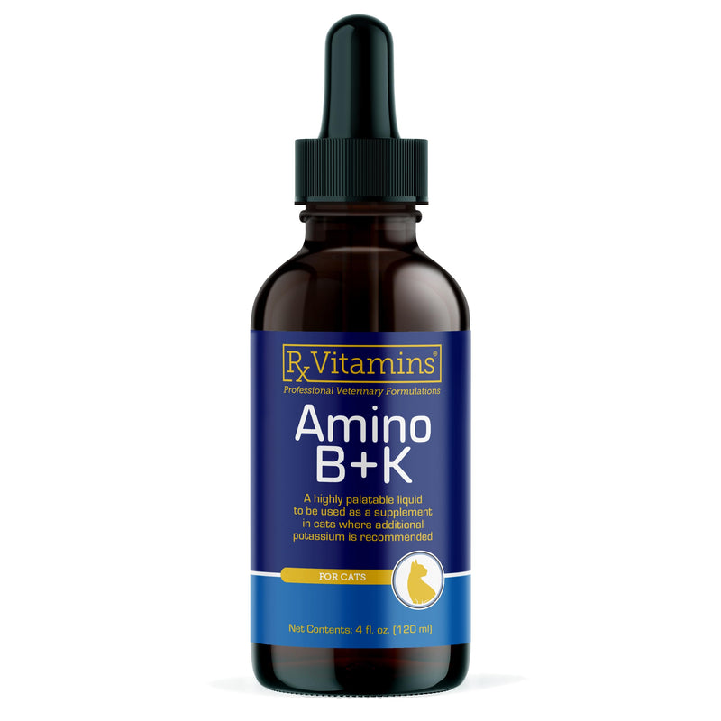 Rx Vitamins Amino B+K - Cat Vitamin B & Potassium Supplement for Cats - with Amino Acids Taurine & Lysine - Aids in Cat Kidney Support & Immune Support for Cats - Liver & Bacon 4oz New Label