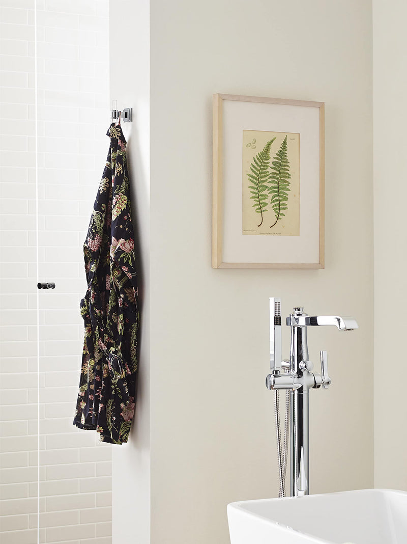 Amerock BH36060C26 | Clear/Chrome Single Robe Hook | 2-15/16 inch (75 mm) Length Towel Holder | Glacio | Towel Hook for Bathroom | Bathroom Hardware | Bath Accessories