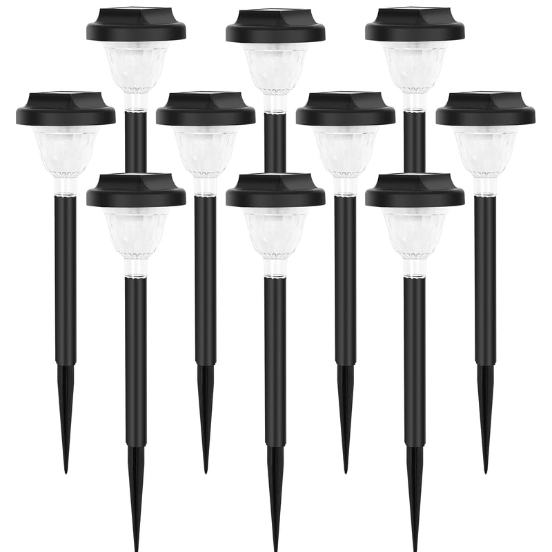 Siatom Solar Pathway Lights 10 Pack, Bright Solar Path Lights Outdoor Waterproof IP65, Walking Path Solar Lights for Outside, Garden, Lawn, Walkway, Yard (Cold White)