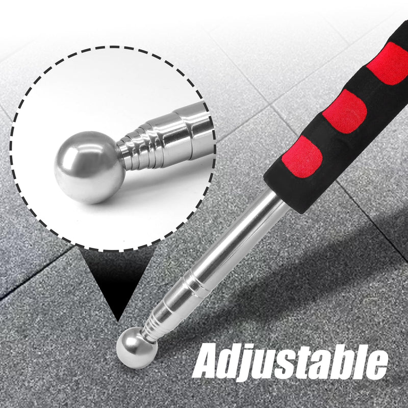 Litoexpe 115cm Hollowing Drum Hammer Sound Detection Folding Stick, Thickened Telescopic Rod for House Decoration Inspection (Red) Red