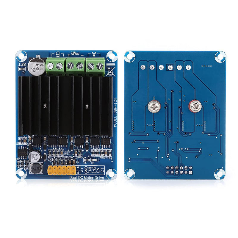 DC5-12V 0A-30A Dual Channel H Bridge Motor Driver Board Module Robot Stepper Driver Controller Board Module for Coreless Motor for Toy Cars DC Motors ﻿