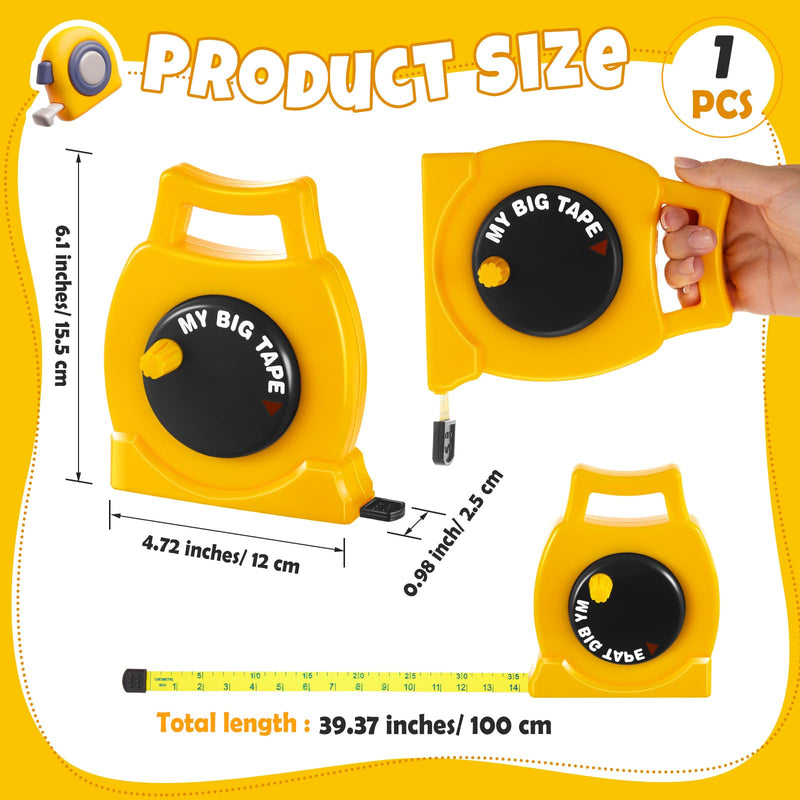 1 Pcs Kids Measuring Tape Toy and 2 Pcs Hammer Simulation Wooden Plastic Mallet Toy for Kids Toddler Back to School Educational Learning