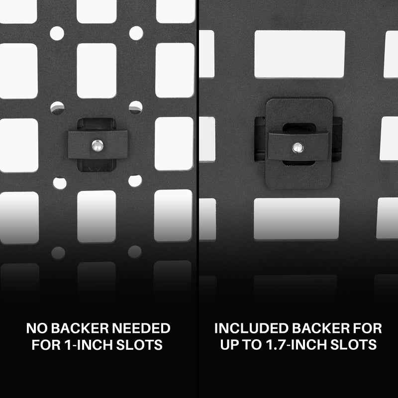 Quick Release Rubber Clamp for MOLLE Panel, MOLLE Adapter Accessories Mount for Shovel, Axe, Tools, 4-Pack