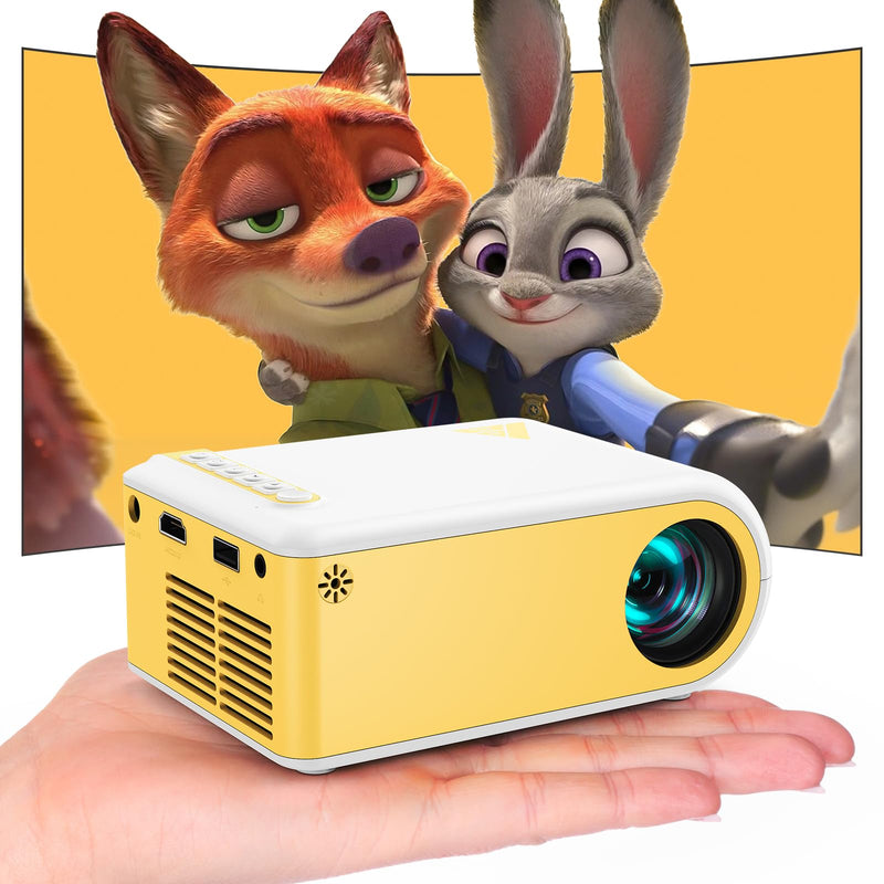 KSAN Mini Projector, Projector with WiFi and Bluetooth, 1080P Support Movie Projector with Built-in Speaker, Compatible with Smartphone, HDMI, USB, AV, Fire Stick, PS5 for Home, Bedroom, Outdoor Use 240ANSI