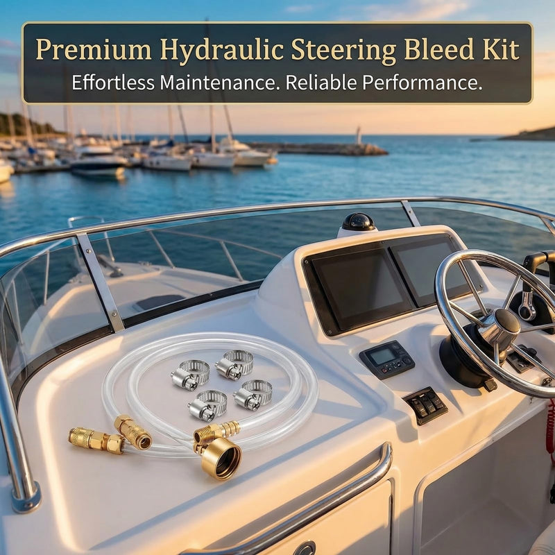 Seastar Hydraulic Steering Bleed Kit, Leak-Proof Marine Bleeder Tool with Brass Fittings for Boat Steering Systems, Mess-Free Fluid Bleeding and Maintenance Kit (2 Sizes)