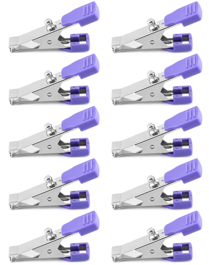 QWORK Veterinary Electrode Clip, 10 Pack Universal Accurate EKG/ECG Limb Clip Multi-Function Clamp Adapters for Electrode Resting Tabs, Snap Pinch Needle Banana 10 pcs