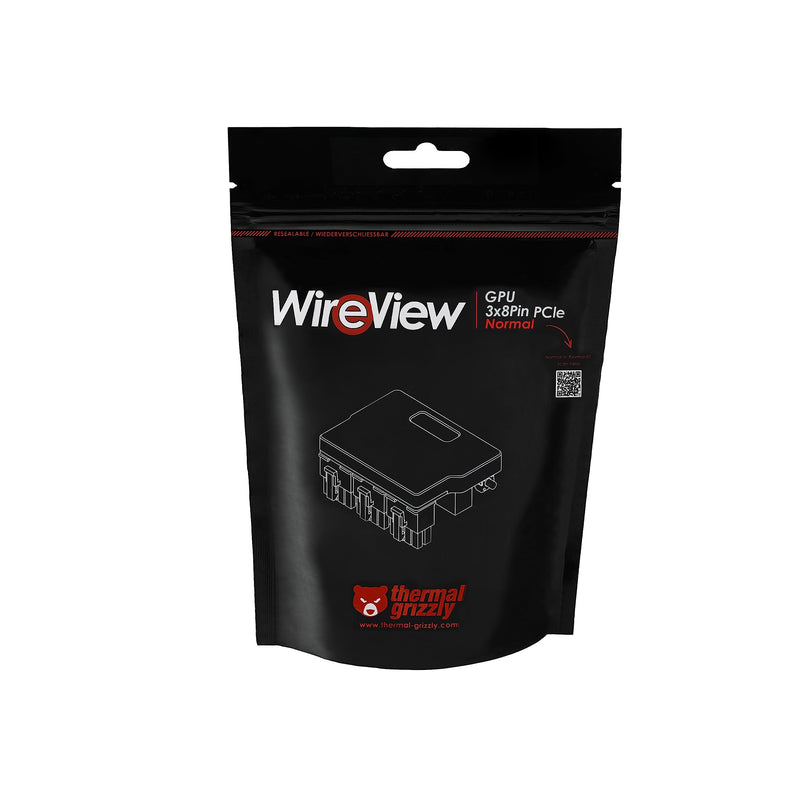 Thermal Grizzly WireView GPU - 3x8Pin PCIe Normal - GPU Power Consumption Measuring Device - PCIe Power Connector - Real Time Direct Monitoring - Made in Germany