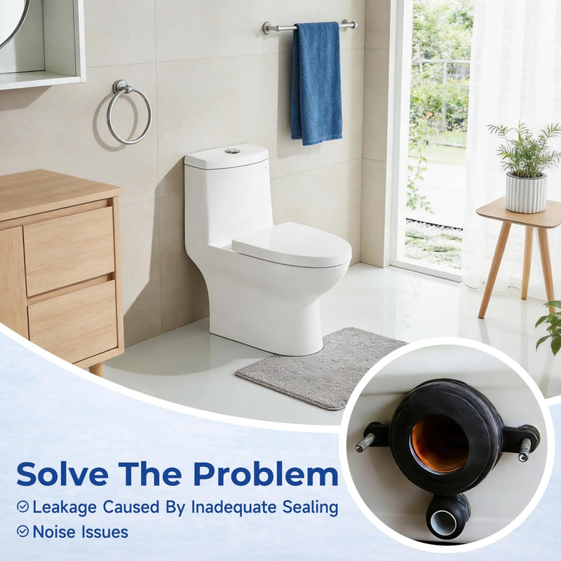 Toilet Tank to Bowl Gasket Toilet Seat Seal Compatible With Briggs 2" Flushometers Replace#: B351461 351461，2 hole gasket