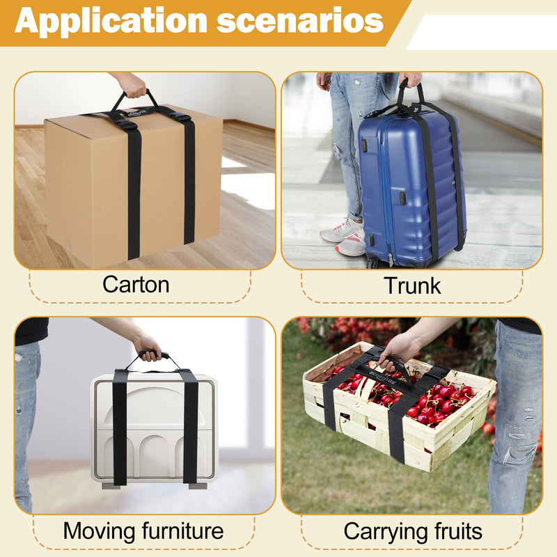 Carrying Strap with Handle, Handheld Belt for Safely Moving and Lifting Heavy Boxes, Adjustable Belt, H-Shaped Style Carry Straps, Suitable for Cylinder, Camping Mat(78.7 inch) 78.7 inch (H-shaped)