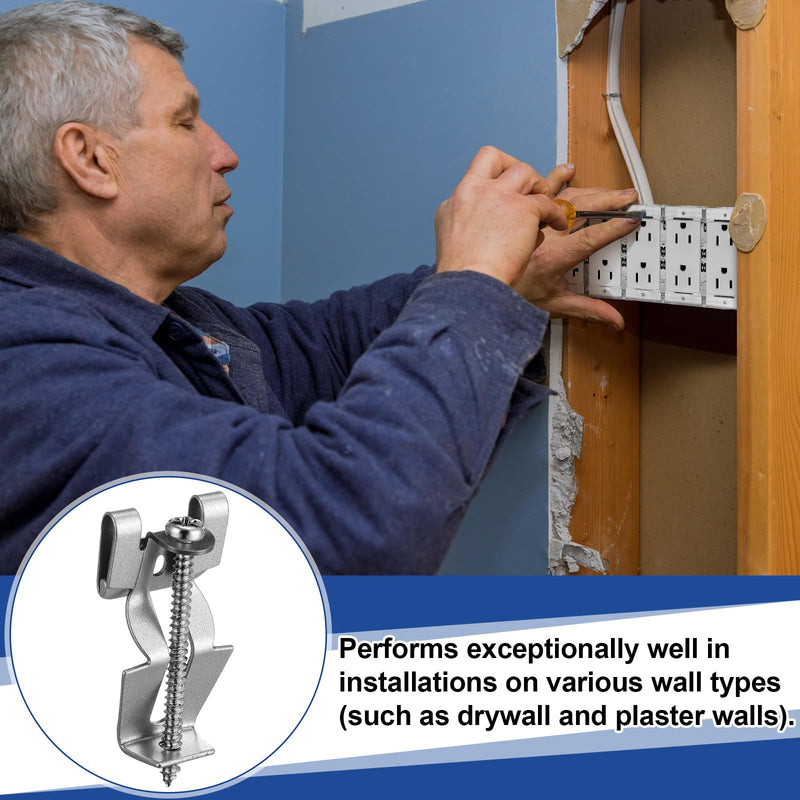 Shimeyao 25 Pcs Old Work Switch Box Supports, F Clips for Electrical Box Repair, Ideal for Old Work Boxes Installation & Electrical Boxes Retrofits