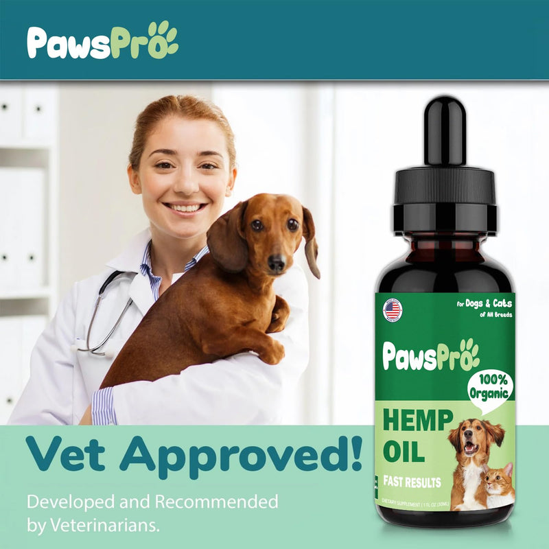 4-Pack Hеmp Oil for Dogs and Cats - Hip and Joint Support - Skin and Coat Health - with Omega 3, 6, 9 and Vitamins - Fast Results 4-Pack