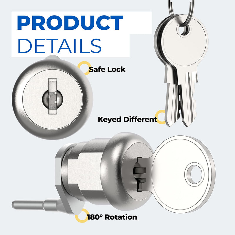 HI17345 File Cabinet Lock for Hirsh Industries Replacement with 2 Keys, Replaces W601-W650 Metal Drawer Lock for Home Office Security Storage Cabinet, Keyed Different