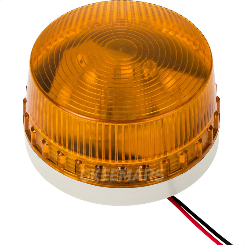 GKEEMARS Round LED Warning Lamp, No Sound AC110V Industrial Signal Flashing Light for Security (Amber) Amber