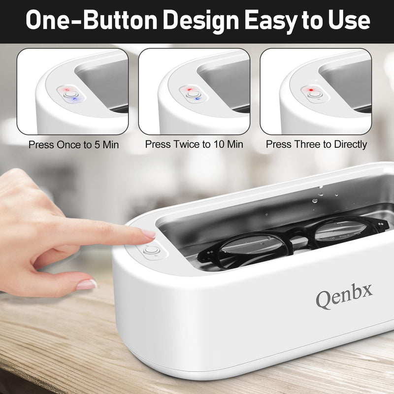 Ultrasonic Jewelry Ring Cleaner, 48kHZ Ultrasonic Retainer Ring Cleaner with 2 Modes Digital Timer, Portable Jewelry Cleaner Ultrasonic Machine for Ring, Glasses,Watch Strap, Dentures, 22oz (640ml)