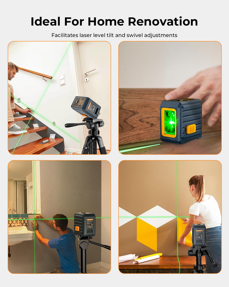 Laser Level, CIGMAN Self-Leveling - 100 feet, Compact 6.4 oz, Perfect for Pictures Hanging, Floor Tile, Ideal for DIY Projects and Home Renovation, L-Magnetic Bracket, Battery Included Cross Line Laser Level
