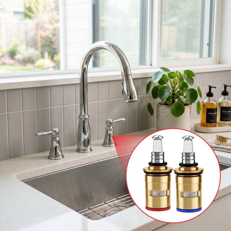 1-099XKJKABNF & 1-100XKJKABNF Ceramic 1/4-Turn Cold & Hot Cartridge Kit