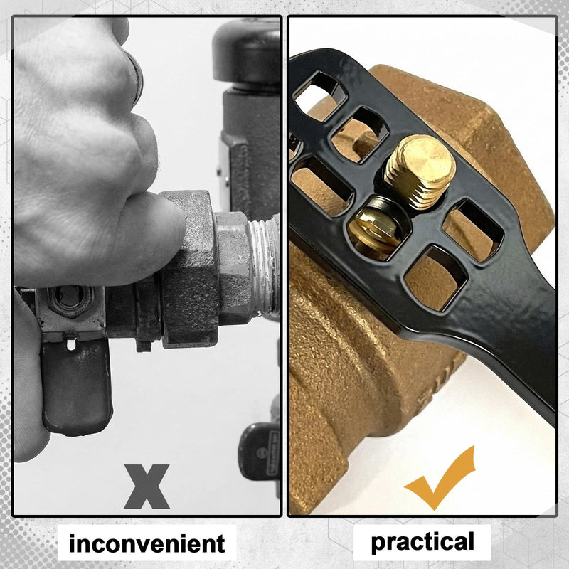 Zonon 1 Pcs Backflow Ball Valve Wrench Tool for Missing Handles Outdoor Water Shut Off Key Black Valve Wrench Plumbing Repair Tool for Meter and Hydrant Professional Durable