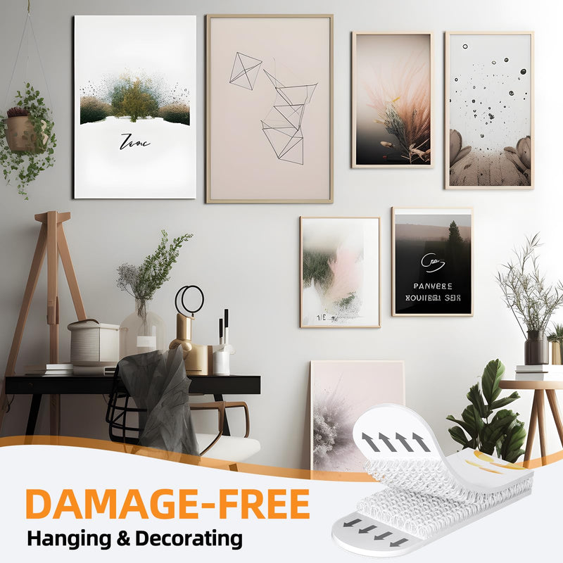 Picture Hanging Strips,Picture Hanger Kit, Removable Damage Free,Picture Hanging Hooks,White Medium(40Pack) Picture Hanging Strips-M