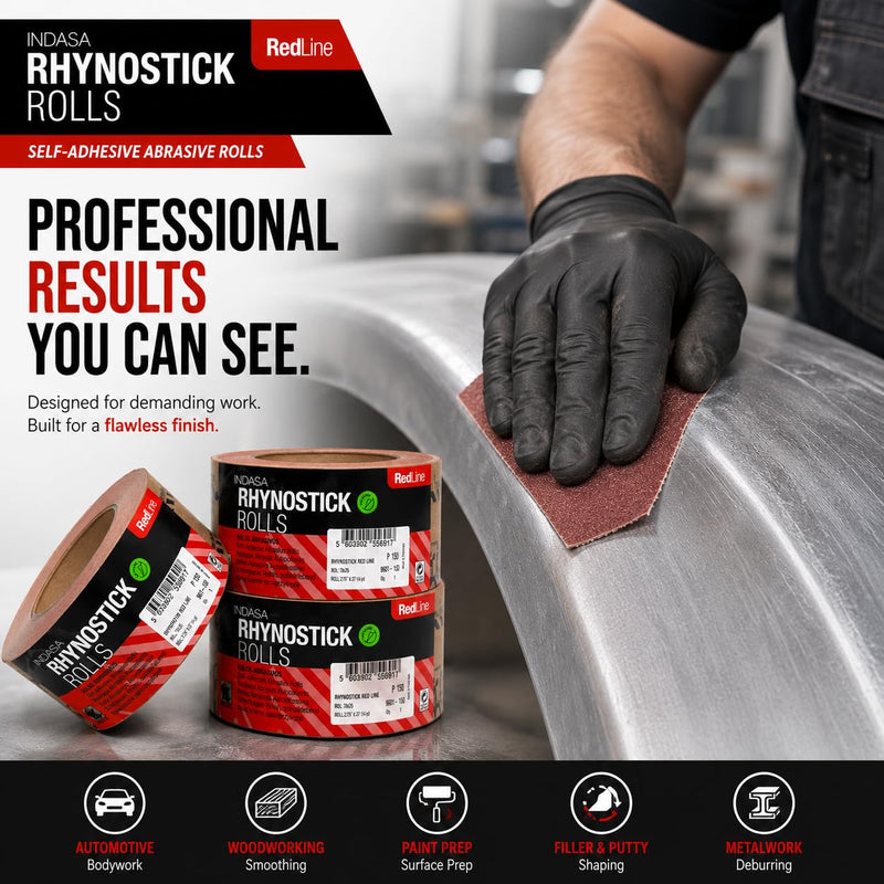 Indasa 2.75" PSA Sandpaper Roll - 27 Yard Rhynostick 600-Grit Long Continuous Roll, Self-Adhesive Stickyback Sand Paper for Woodworking, Automotive, Metal (Aluminum Oxide Plus Lubricant) 600-Grit Aluminum Oxide Plus Lubricant