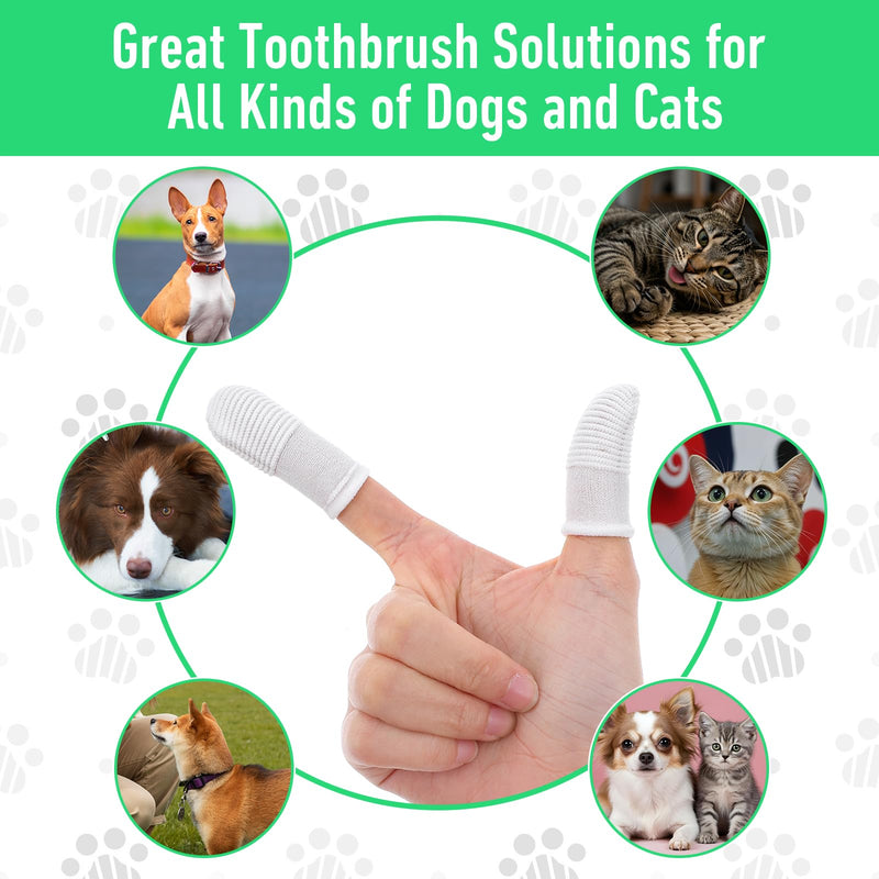 YUIANLB 30 Pcs Pet Dental Care Kit Finger Toothbrush Oral Cleaning Wipes Soft Washable Fabric Freshens Breath Reduces Plaque Tartar Complete Oral Hygiene Set for Puppies Kittens at Home