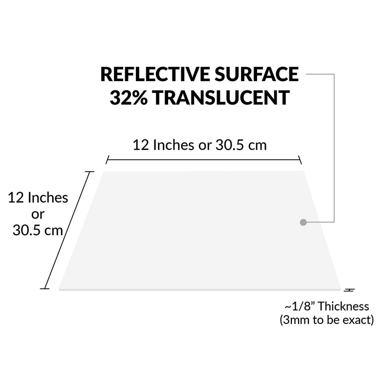 SimbaLux Acrylic Sheet White 32% Translucent Cast Plexiglass 12” x 12” Square Panel 1/8” Thick (3mm) Pack of 2 Plastic Plexi Glass Board with Protective Paper for Signs, DIY Display Projects, Craft White, Translucent 32% 12"x12", 1/8" Thick 2-Pack