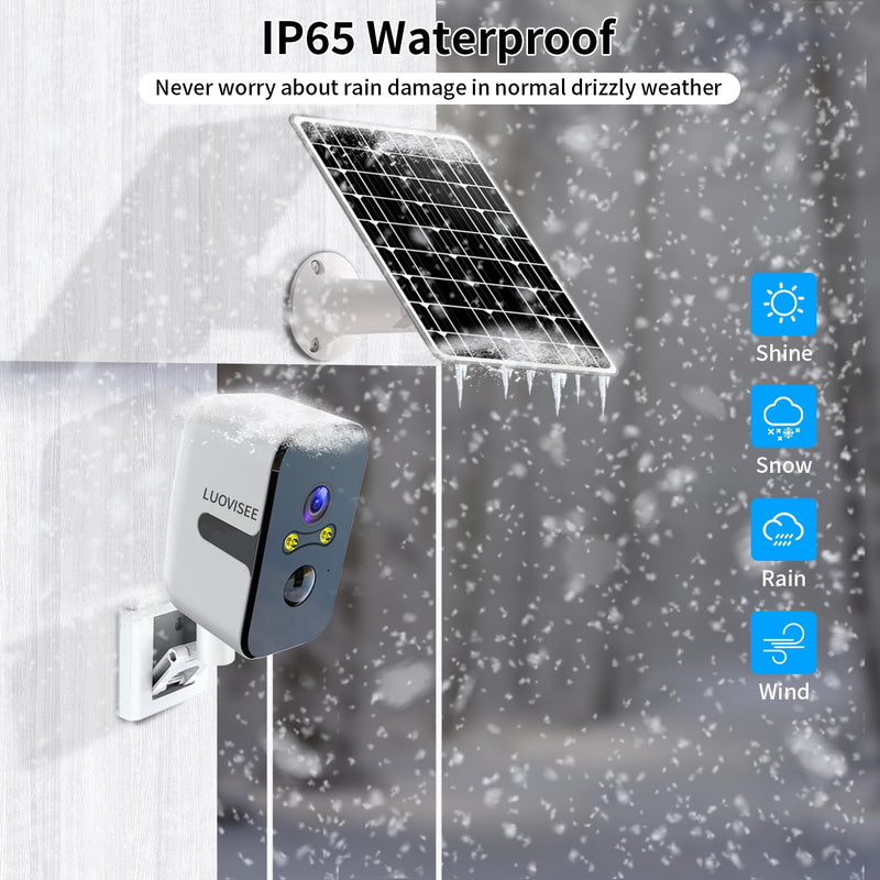 2.4/5G WiFi Cameras for Home Security with Solar Panel,Pan Rotating 180° Magnetic Security Camera Wireless,No Monthly Fee, Motion Detection,Work with Alexa,IP65 Weatherproof,Outdoor & Indoor