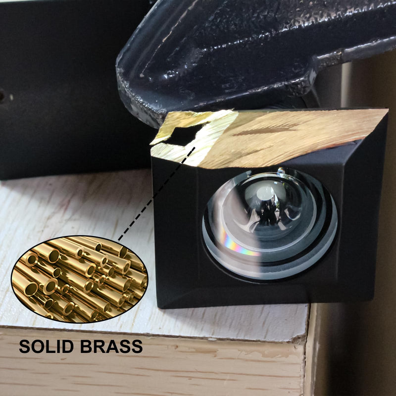 Earl Diamond Solid Brass Square HD 220 Degree Door Viewer Peephole with 28mm Drill Bit and Privacy Cover, Compatible with Door Thick from 1-21/32" to 2-1/8", Satin Nickel
