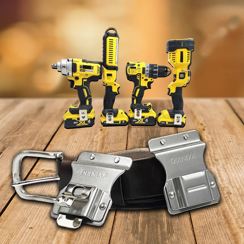 Clip On Tool Belt Drill Holder, Holster Tool Belt Clip for Tape Measure Holder Clip Holster Cordless Drill, Impact, Nailer, Any Tools with Hanger Clips Clip On Tool Belt Drill Holder