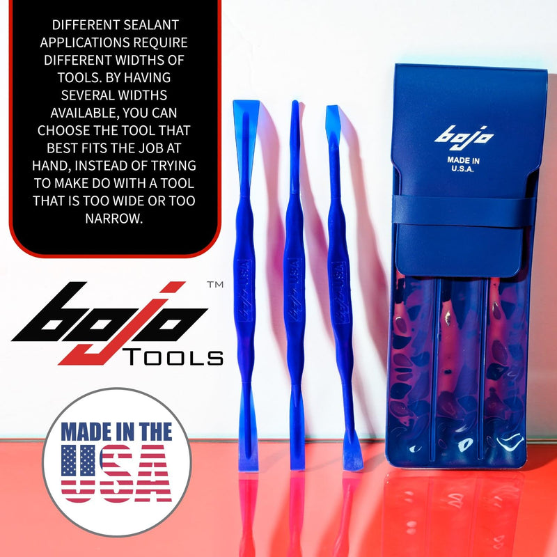 Bojo Tools - 3-Piece Plastic Sealant Smoothing Tool Kit in Pouch - Medium Duty 1