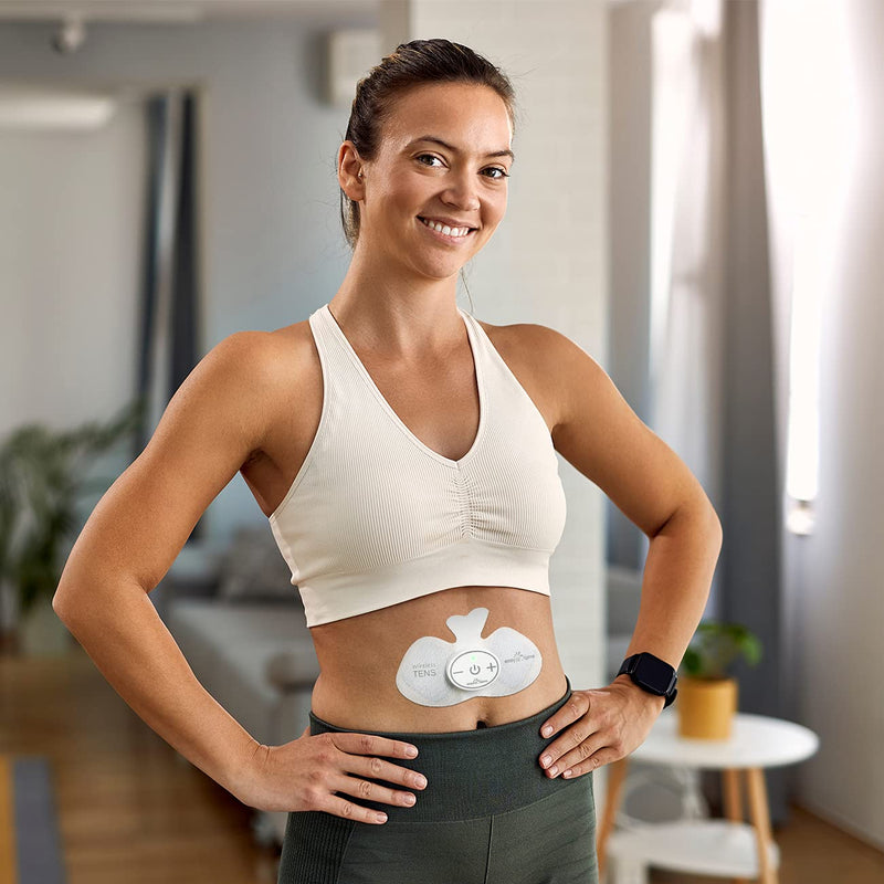 Easy@Home Tens Unit Wireless Electrode Pads Self Stick Carbon Pads, 4 Pack 6.5" x 3" Reusable - Non Irritating Design Pulse Massagers Replacement ETP015 White&black