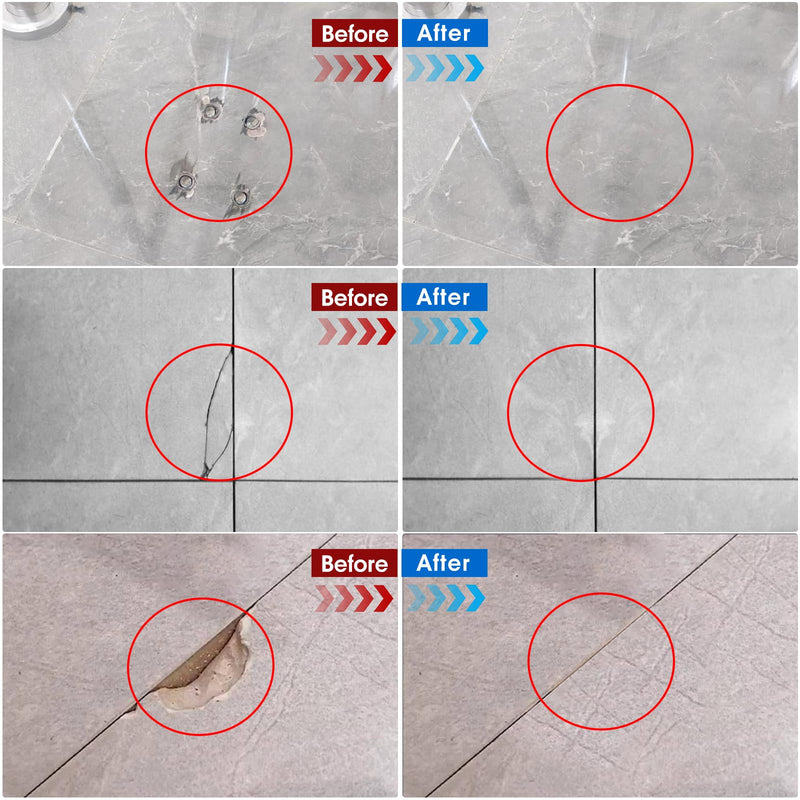 Tile & Fiberglass Tub Repair Kit(Color Matching), Porcelain Sink Repair Kit, Countertop Repair Kit for Granite, Marble, Quartz, Ceramic & Shower Repair Kit for Chips, Cracks, Scratches, Holes