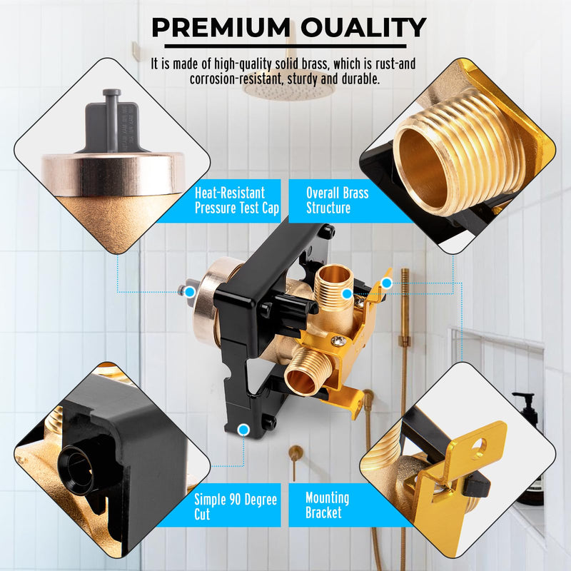 R10000 UNBXHF Universal Shower Valve Body Replace for Delta Faucet MultiChoice Bathtub and Shower Valve Body, for Tub Faucet Trim Kits, Fits Single or Dual Function Showers, Brass Body