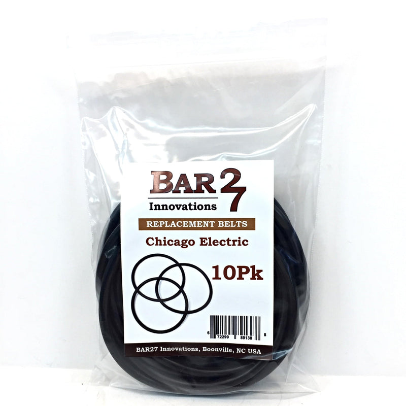 Bar27 Brand 10 Pack Replacement Drive Belts for Chicago Electric Central Machinery ABN Viyuki Rock Tumblers