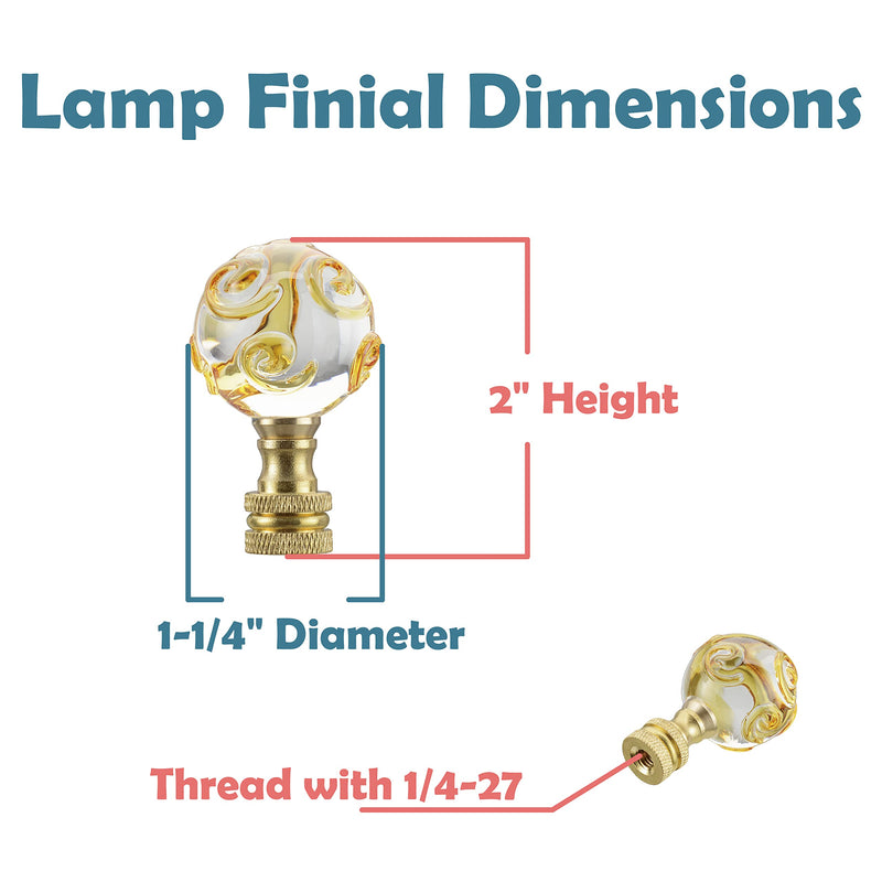 Aspen Creative 24034-11 Finial Lighting & Lamp Accessory, 1 Pack, Yellow Spiral
